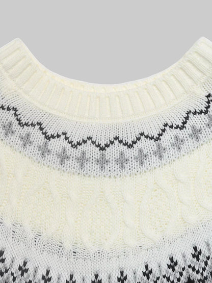 Yolk Pattern Crew Neck Sweater – Cozy Fall Knit Sweaters The Nichole Collection