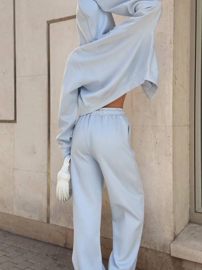 Zip Up Drawstring Hoodie and Pants Set Women's Sets The Nichole Collection