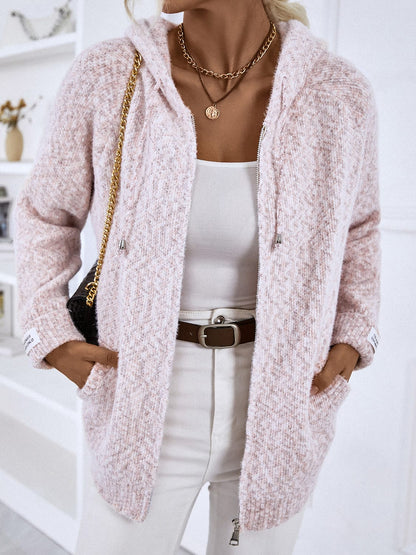 Zip-Up Hooded Sweater Dusty Pink / S The Nichole Collection - Official Site