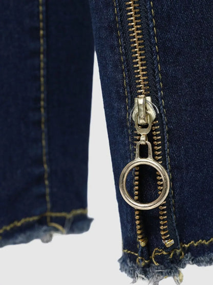 Zipper Front Skinny Jeans The Nichole Collection