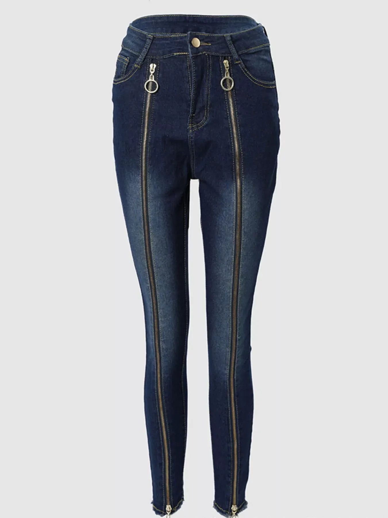 Zipper Front Skinny Jeans The Nichole Collection