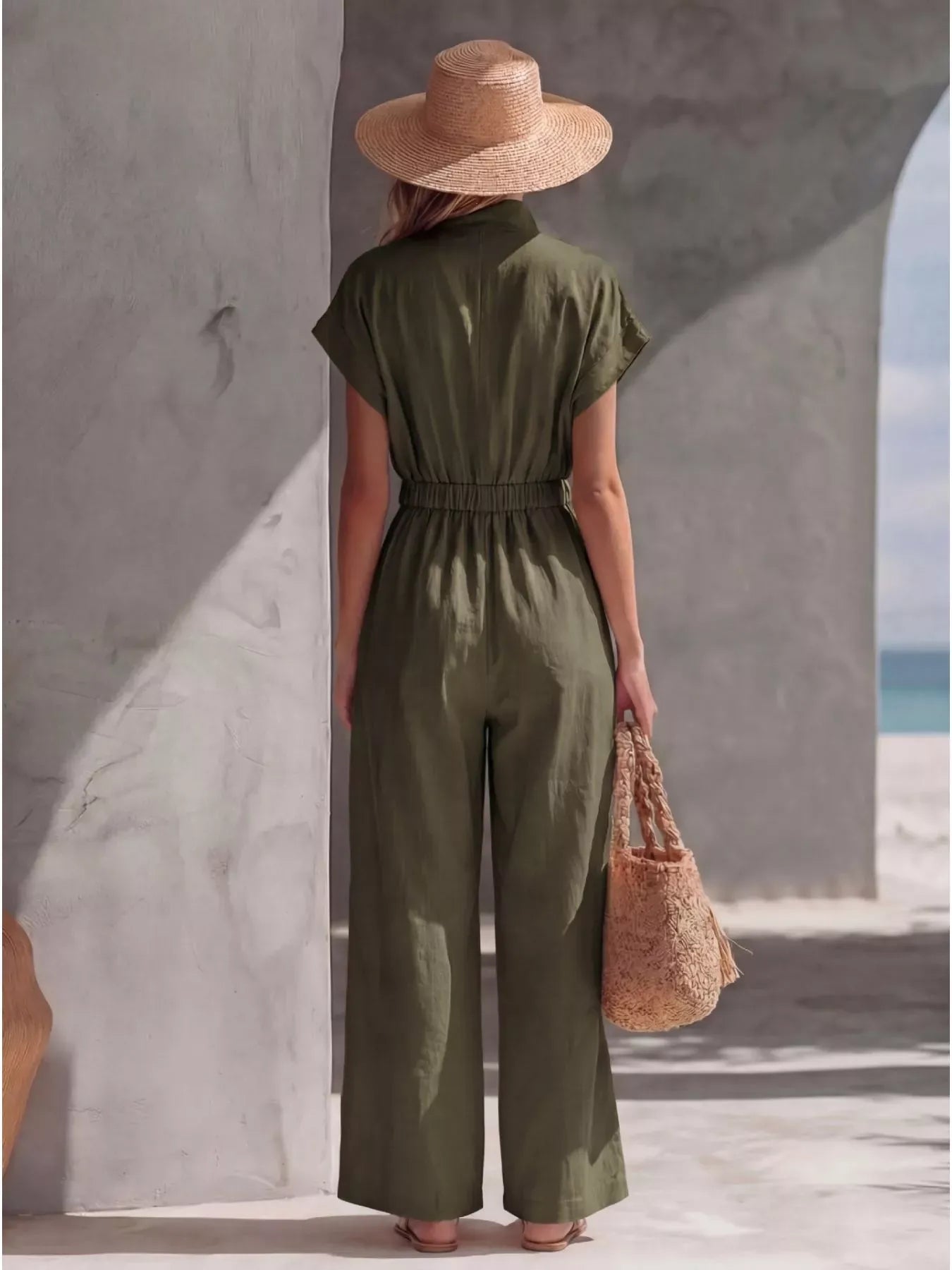 Zipper Front Wide Leg Jumpsuit The Nichole Collection - Official Site