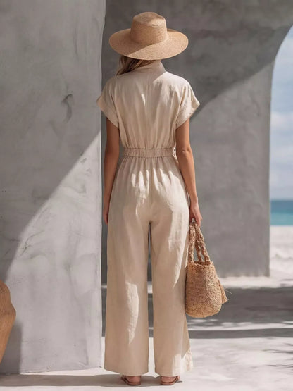 Zipper Front Wide Leg Jumpsuit The Nichole Collection - Official Site